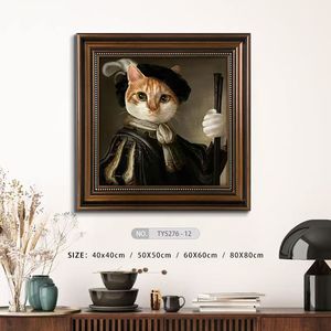 Novità pittura su tela per gatti ispirata a ritratti di fama mondiale per la decorazione di interni e regali divertenti per animali domestici - Product Image 2