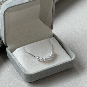 Collar de Perlas Redondas de Agua Dulce Akoya de Zhuji, Naturales, de 4-5 mm, Súper Brillantes, con Cadena de Plata Pura, Collares de Perlas de Agua Dulce, Cadena Sonrisa - Product Image 2