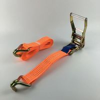 Sangle d'arrimage à cliquet avec double crochet en J pour l'arrimage et la sécurisation des charges de camions et de remorques