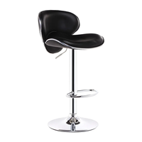 Chaise de bar pivotante en cuir PU moderne et élégante, tabouret de bar haut en chrome, design tendance et abordable