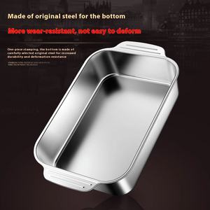Extra <strong>Thick</strong> Stainless Steel <strong>Grilled</strong> Fish Crayfish Plate Deep Seafood Dish Basin for Induction Cooker Baking Dishes <strong>Pans</strong> - Product Image 3