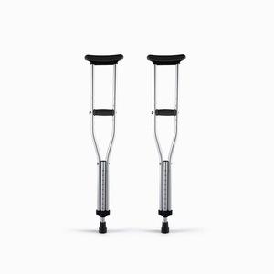 Béquilles médicales en alliage d'aluminium, hauteur réglable sur 9 niveaux, pour la rééducation des personnes âgées, aide à la marche - Product Image 2