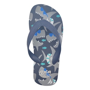 Tongs personnalisées pour garçons, motif requin mignon, sandales de plage bleues, légères, décontractées, pour l'été - Product Image 2