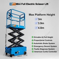 Plataforma Elevadora Hidráulica Portátil 3M 5M, Elevador de Tijera Eléctrico Autopropulsado Pequeño de 300 kg, Certificado CE ISO, 3 Años de Garantía