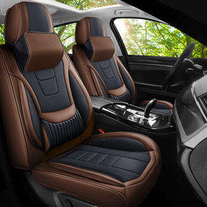 Ensemble complet de housses de siège de voiture universelles en cuir PVC avec coussin de siège de voiture, accessoires intérieurs de voiture - Modèle A5 - Product Image 5