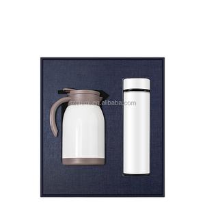 Thermos de style chinois pour le bureau et la maison, 800 ml et 1500 ml, thermos avec affichage de la température, avec poignée, cadeau souvenir - Product Image 1