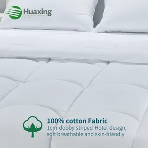 Home Bedding White Quilt Insert 100% Cotton Breathable Fabric Cover Quilts Wholesale Box Stitching Fluffy Comforter Duvet