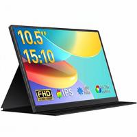 Monitor Portabel LCD IPS 10.5 Inci 1920X1280 Casing Kulit 60Hz Plug & Play Tipe C Laptop Gaming PC Ponsel PS4 PS5 Switch