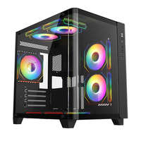 AntarcChill MATX PC Case Curved Glass Pc Cabinet Gaming Computer Cases and Towers Cpu Case Spcc Metal Comput Desktop Cabinet