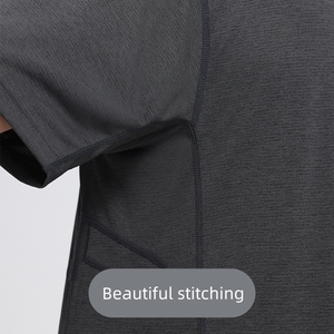 T-shirt à col rond pour <span class=keywords><strong>homme</strong></span> avec logo personnalisé, respirant, à séchage rapide, en jersey <span class=keywords><strong>de</strong></span> polyester avec un tissu extensible doux, vêtements <span class=keywords><strong>de</strong></span> sport décontractés à manches courtes - Product Image 2