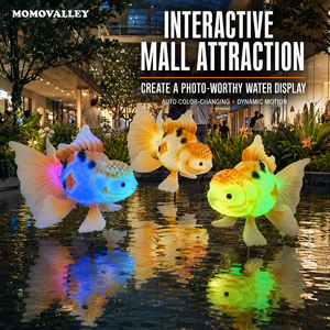 Sculpture lumineuse LED RGB animée en forme de <span class=keywords><strong>poisson</strong></span>, mouvement dynamique pour enfants, scène aquatique interactive pour musées, export pour entrepreneurs - Product Image 1