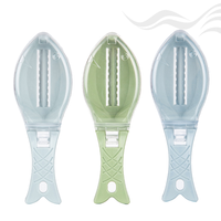 Outils de nettoyage manuels pour fruits de mer en forme de poisson, sans BPA, grattoir à poisson, écailleur à poisson avec couvercle de récupération