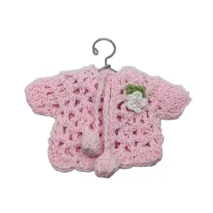 Leuke Kleine Decor Knit Ornament Baby Shower Favor Mini Gehaakte Jurk Gunst Geschenken Voor Douche Verjaardagsfeestje Voor Poppen Accessoire