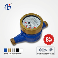Medidor de Agua Mecánico Multichorro OEM con 1 Año de Garantía, DN15-DN20, Latón, IP68, MAP10, Precisión Clase 2