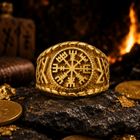 Bague JLM en acier inoxydable Viking Vegvisir pour homme, boussole runique nordique, amulette de motard, style rétro païen, cadeau bijou pour petit ami