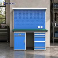 Banc de travail électronique industriel avec panneau perforé, prise de courant, tiroir, armoire, station en acier pour l'assemblage et les tests de composants