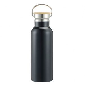 Bouteille d'eau en acier inoxydable de grande taille pour le camping, avec poignée et couvercle en bambou, anti-fuite - Product Image 3