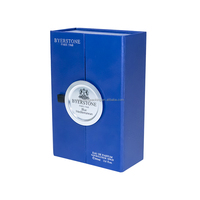 Nouvelle boîte cadeau de parfum de luxe en forme de livre, dorée, gaufrée, à double ouverture, en papier gris, fermeture magnétique, parfum recyclable