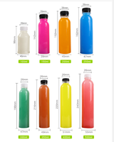 Bouteille de jus en plastique PET mince avec logo imprimé personnalisé pour les boissons, l'eau minérale, 100 ml, 200 ml, 250 ml, 300 ml, 350 ml, 400 ml, 500 ml