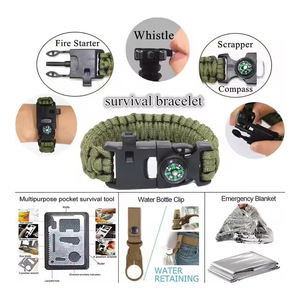 <span class=keywords><strong>Kit</strong></span> Táctico de Supervivencia de Emergencia, <span class=keywords><strong>Kit</strong></span> de Primeros Auxilios para Viajes al Aire Libre, Camping, Senderismo, SOS, 16 en 1 - Product Image 5