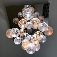 Luminaire suspendu en verre de style nordique pour chambre à coucher, design exclusif, télécommande, LED à intensité variable, lampe suspendue personnalisée, CRI 95 élevé