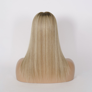 พร้อมส่งท็อปเปอร์ผมแท้สีบลอนด์แบบยุโรป  ฐานโมโน 5x5  พร้อม PU เคลือบ  สำหรับผู้หญิง - Product Image 3