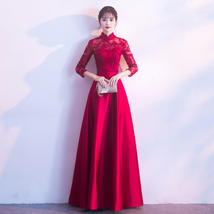 Bridesmaid Dresses Long Sleeve High Neck Champagne Pink Formal Gown Women 2026 New Style - Product Image 3
