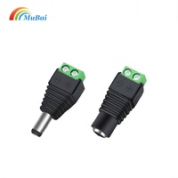 Conector de Barril de CC Macho/Hembra de 2.1 x 5.5 mm de 12V 24V para Tiras de Luz LED, DVR y Sistemas de Monitoreo de Retrovisor de Coche