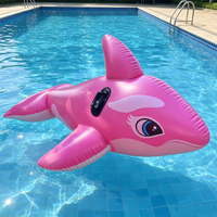 Jouet aquatique gonflable en gros pour adultes, requin noir et dauphin rose, en PVC, capacité 100 kg, pour usage extérieur