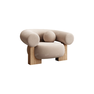 Sillón Individual Nórdico Moderno Más Popular de Madera Maciza con Fundas de Tela Diseño Perezoso de Un Asiento para Sala de Estar - Product Image 5