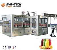 Machine de remplissage de jus de fruits entièrement automatique FMR50-50-18 3-en-1, équipement de remplissage et de bouchage pour jus frais, boissons aux fruits