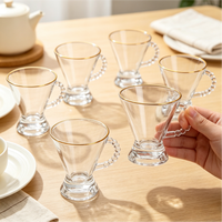 Ensemble de verres à poignée avec finition brillante polie, vaisselle multi-personnes pour les réunions à la maison, ensemble de verres à jus