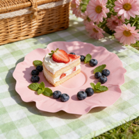 Assiettes en papier jetables en forme de fleur de 8 pouces, saines, respectueuses de l'environnement et de qualité alimentaire
