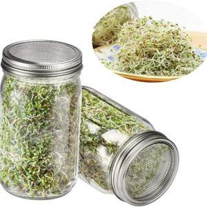 Bocaux Mason en verre pour germes avec couvercles en acier inoxydable - Product Image 2