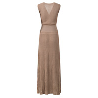 Vestido Maxi sin Mangas de Punto Elástico para Mujer, Cintura Ajustada, Color Sólido, Casual y Elegante, Vestidos 2026, Nueva Llegada, Gran Venta