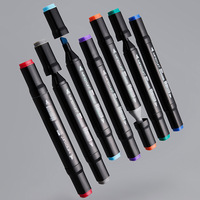 Stylos marqueurs permanents à double embout, pointe de ciseau manga, en vente chaude, ensemble de stylos marqueurs à alcool