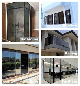 Balustrade en verre flotté teinté bleu océan noir vert gris jaune foncé ou ambre 1.5mm 5mm 73w X 74h <span class=keywords><strong>douche</strong></span> verre teinté recuit - Product Image 6