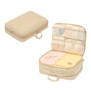 Sacs de rangement en tissu sergé en gros, sacs organisateurs à compression à 5 compartiments avec fermeture éclair pour sous-vêtements, chaussettes et vêtements d'extérieur - Product Image 1