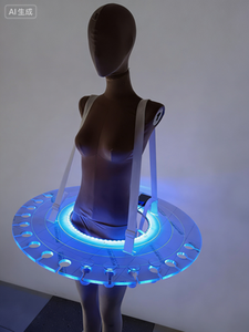 Falda <span class=keywords><strong>de</strong></span> Servicio <span class=keywords><strong>de</strong></span> Doble Capa con Luces LED |   Disfraz con Bandeja para Bebidas, para Actuaciones en Discotecas y Fiestas - Product Image 3