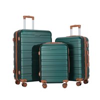 Valise de voyage à coque dure métallique simple classique avec roues utilisation de vacances en plein air ensembles de valises à bagages en ABS léger