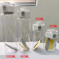 Bouteille d'eau en plastique écologique de 350 ml avec bouchon à vis et impression de logo pour une utilisation en extérieur