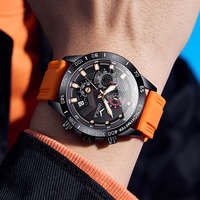 Montre de sport chronographe ONOLA pour homme, étanche, bracelet en caoutchouc, boîtier en alliage 44 mm, verre 6801, montres à quartz en gros