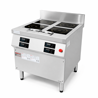 Kompor Induksi Stainless Steel 4 Tungku Heavy Duty Kontrol Independen Mode Hemat Energi Mudah Dibersihkan untuk Dapur Komersial