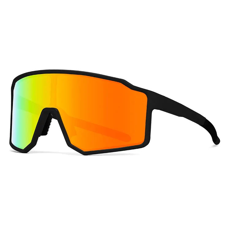 Özel yeni büyük çerçeve TR 90 spor dağ pedalsız bisiklet yol bisiklet güneş gözlüğü gözlük Mens açık logo ile spor güneş gözlüğü