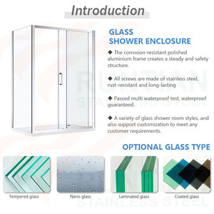 Cabine de <span class=keywords><strong>douche</strong></span> en verre trempé <span class=keywords><strong>90x90</strong></span> avec porte battante pour appartement et bâtiment, kit complet sans cadre pour salle de bain - Product Image 2
