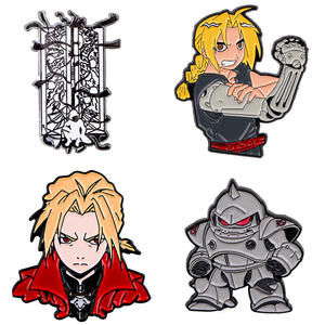 Broches en métal de style artisanal DIY, badge Fullmetal Alchemist Edward <span class=keywords><strong>Alphonse</strong></span> Elric, bijoux de mode, broches en alliage de dessin animé, broche d'anime - Product Image 5