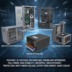 Alimentation électrique à découpage industrielle SMPS, alimentation 12V 24V à tension constante pour machines et équipements - Product Image 2