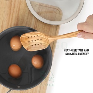 Cuchara Ranurada de Madera de Olivo y Bambú de Alta Calidad al por Mayor, Ecológica, Segura para Alimentos, Sostenible y Ligera, Utensilio de Cocina - Product Image 2