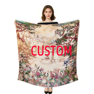 Tùy Chỉnh Dâu Lụa Vuông Thiết Kế Logo Kỹ Thuật Số In Ấn Nhà Cung Cấp Lụa Satin Khăn Khăn Choàng Cho Phụ Nữ Cá Nhân - Product Image 1
