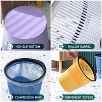 Xingsheng Corbeille à déchets ménagers créatifs Poubelle creuse avec anneau de compression pour le stockage des débris Poubelle avec sac